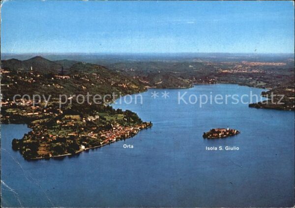 Orta San Giulio e Isola San Giulio Veduta aerea