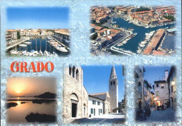 Grado Gorizia Hafen Panorama Fliegeraufnahme Kirche D