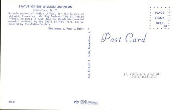 Johnstown New York Statue of Sir William Johnson – Bild 2