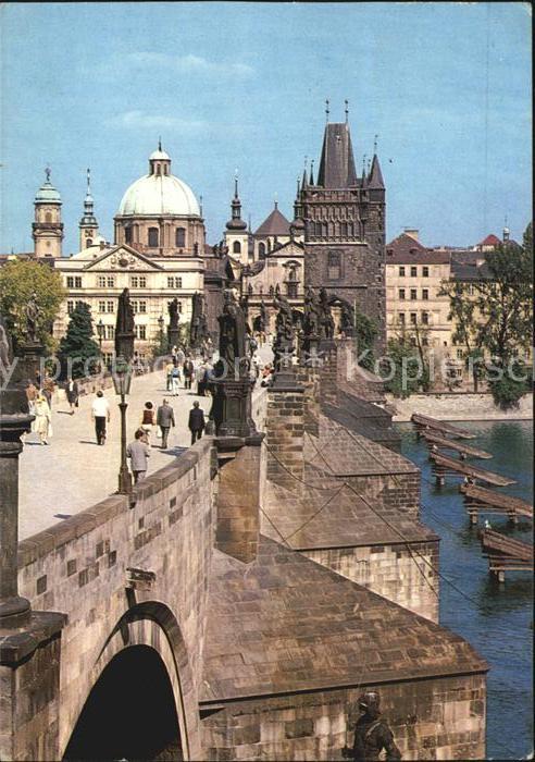 Praha Prahy Prague Altstadt von Karlsbrücke aus