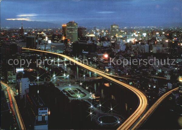 Osaka Fliegeraufnahme bei Nacht