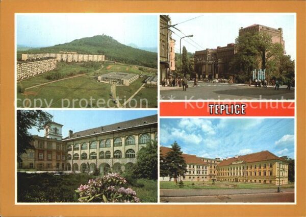 Teplice Fliegeraufnahme Neubauten Strassenparti