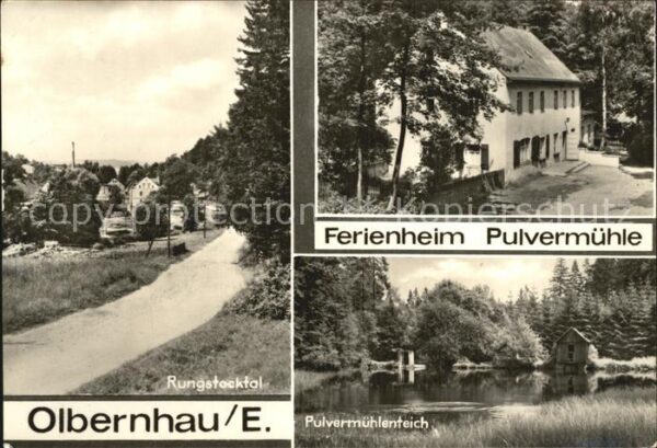 Olbernhau Erzgebirge Ferienheim Pulvermühle mit Teich Rungst