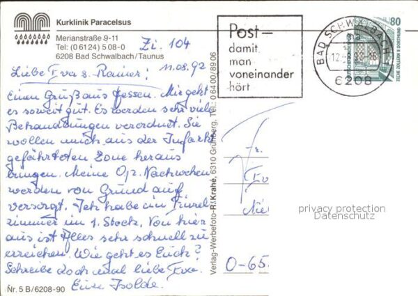 Bad Schwalbach Kurklinik Paracelsus Empfangshalle Spei – Bild 2