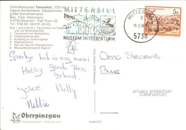Mittersill Oberpinzgau Tannenhof Felbertal Hollersbachtal Rest – Bild 2