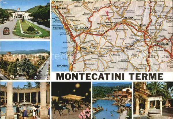 Montecatini Terme Landkarte Platz Schwimmbad Brunnen