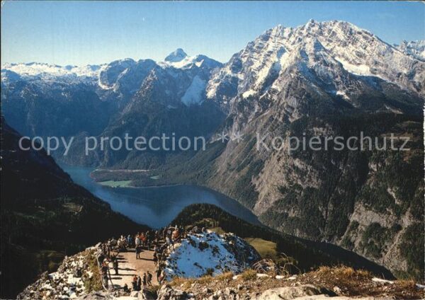 Berchtesgaden Blick vom Jennergipfel auf Watzmann und