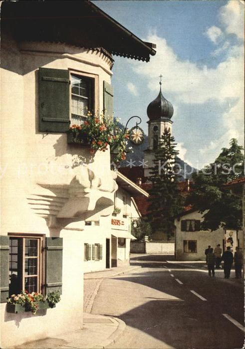 Oberammergau Kirche Ortsansicht