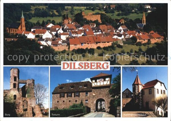 Dilsberg Neckargemünd Ortsansicht Burg Torturm K