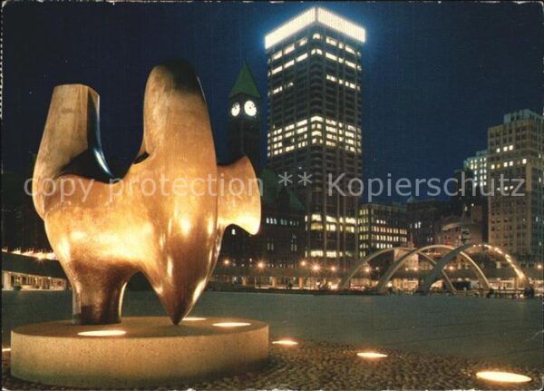 Toronto Canada Ontario Skulptur Henry Moore Stadtuhr N