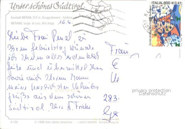 Meran Merano Kurstadt Burggrafenamt Stadtansicht – Bild 2
