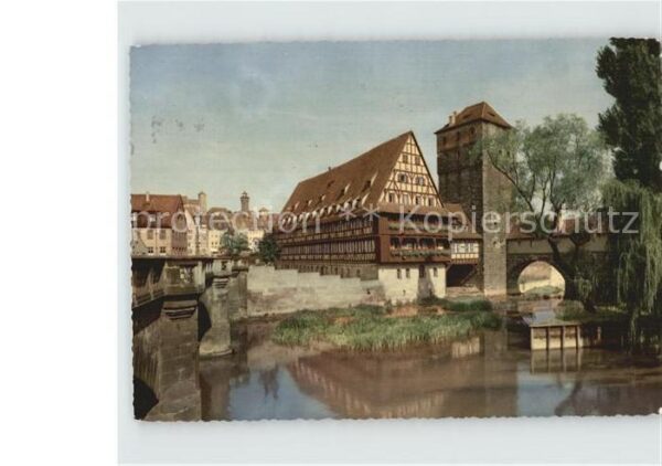 Nuernberg Weinstadel und Henkersteg Pegnitz
