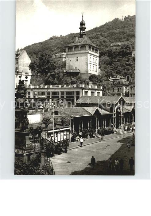Karlovy Vary Trzni kolonada a Zamecka vez Marktkolon