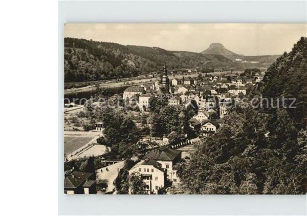 Bad Schandau Panorama mit Lilienstein Tafelberg Elbs