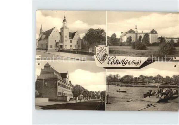 Coswig Anhalt Rathaus Sparkasse ehem. Schloss Elbfähr
