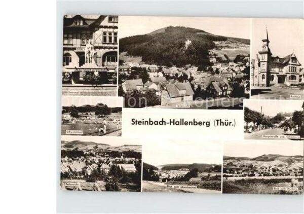 Steinbach-Hallenberg Ehrenmal Schwimmbad Teilansicht Moosbac