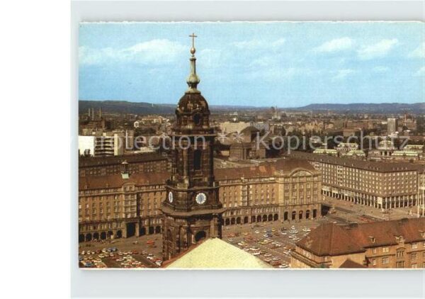 Dresden Blick vom Rathausturm zum Altmarkt und