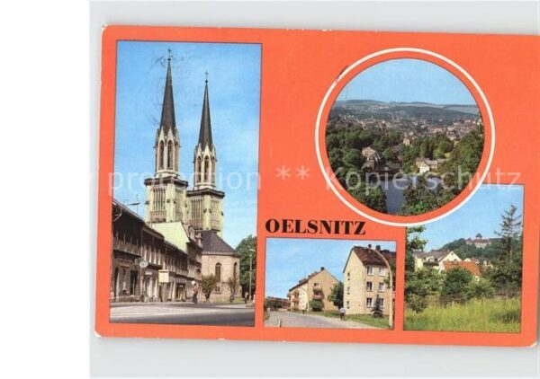 Oelsnitz Vogtland Adorfer Strasse Kirche Teilansicht Stra