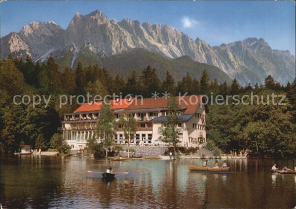 Grainau Hotel Bädersee mit Zugspitzgruppe