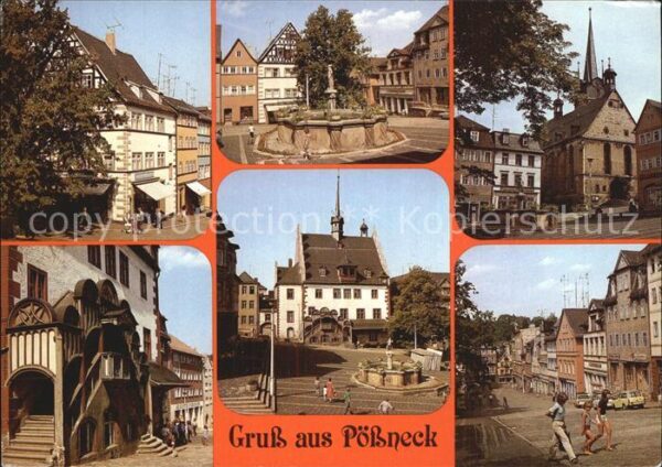 Poessneck Schuhgasse Marktbrunnen Markt Rathaus P