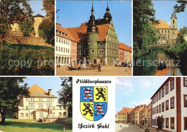 Hildburghausen Stadtmauer Rathaus Friedenspark Stadtth