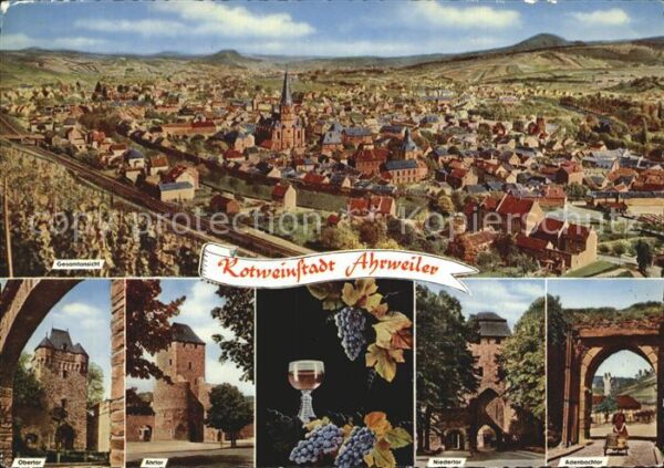 Ahrweiler Ahr Gesamtansicht Obertor Ahrtor Nidertor A