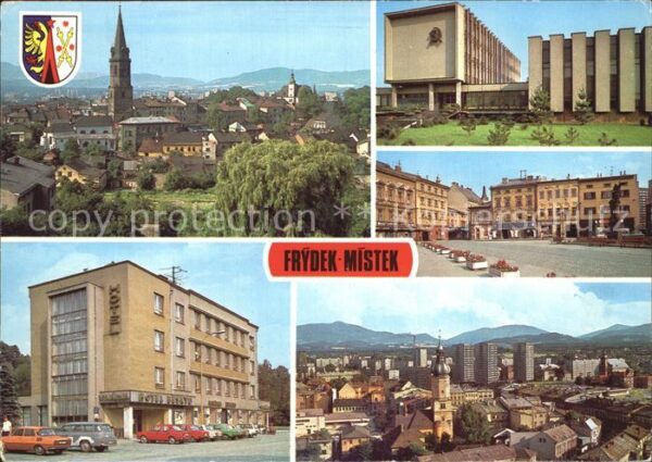 Frydek-Mistek Pohled na stary Frydek Nova budova OV K
