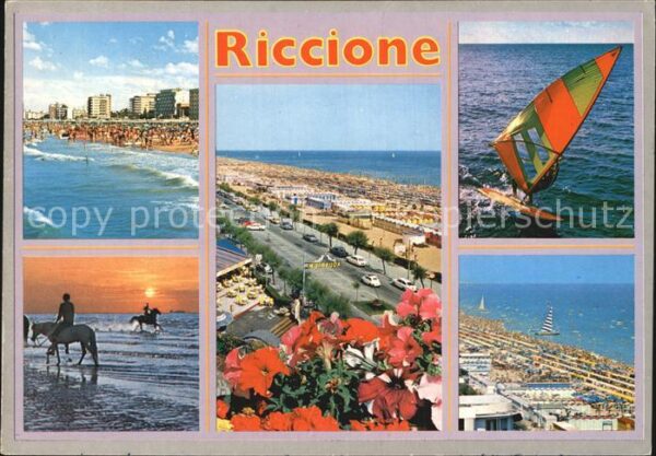 Riccione Strand Promenade Windsurfen Reiten