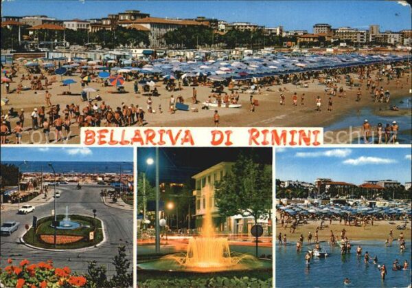 Bellariva di Rimini  Panorama Strand Leuchtfontäne Strassenp