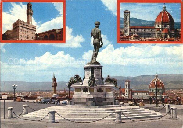 Firenze Florenz Rathaus Basilika Il David al Piazzale M