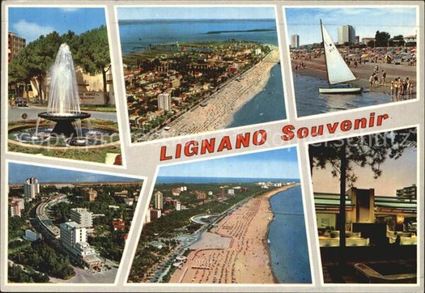 Lignano Brunnen Fliegeraufnahme Strand Teilansi