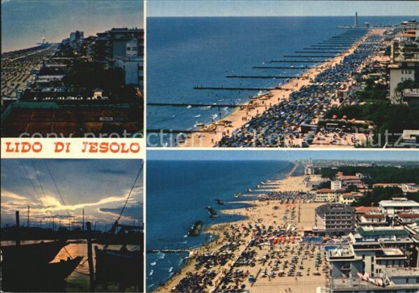 Lido di Jesolo Fliegeraufnahme Hafen Strand