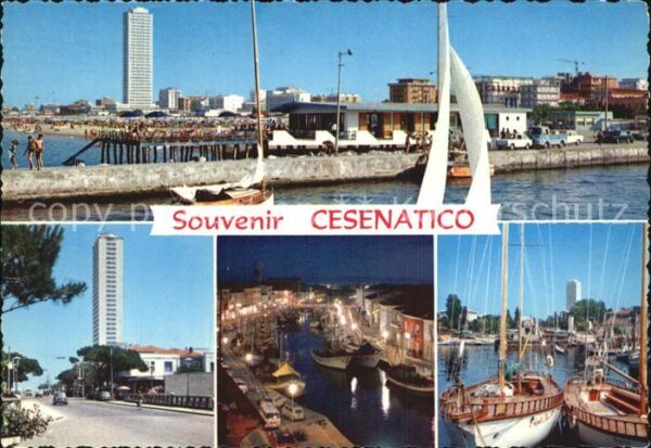 Cesenatico Segelboote Hafen Nacht Strand