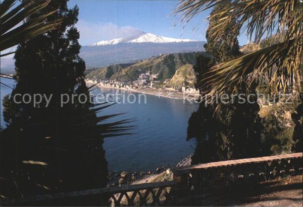 Taormina Sizilien Panorama Blick auf Ätna