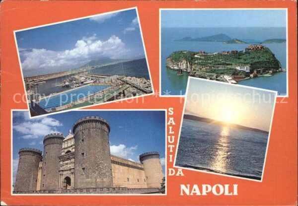 Napoli Neapel Burg Hafen Sonnenuntergang