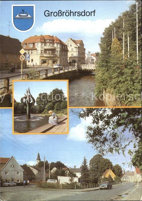 Grossroehrsdorf Sachsen An der Röder Brunnen Rathaus Stadtansic