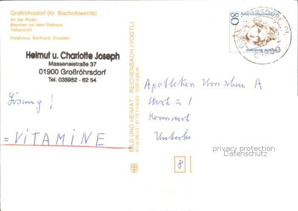 Grossroehrsdorf Sachsen An der Röder Brunnen Rathaus Stadtansic – Bild 2