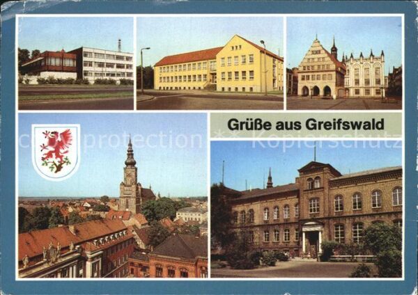 Greifswald Mecklenburg Vorpommern Neue Mensa Rathaus Ratsapotheke Sankt N