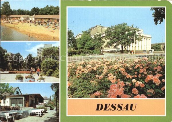 Dessau-Rosslau Strandbad Adria Blick zu den Hochh?user