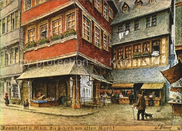 Frankfurt Main Schirn am Alten Markt Künsterkarte