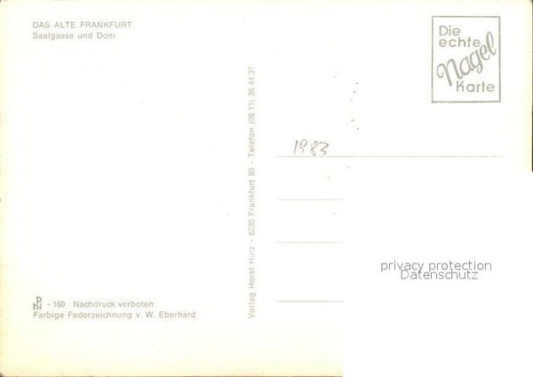 Frankfurt Main Saalgasse Dom Künstlerkarte W. Eberhard – Bild 2