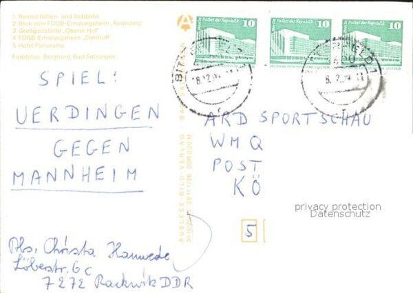 Oberhof Thueringen Bobbahn FDGB Rennsteig Dimitroff Hotel – Bild 2