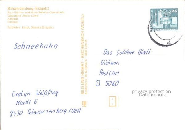 Schwarzenberg Erzgebirge Beimler Günter Oberschule Altstadt Frei – Bild 2