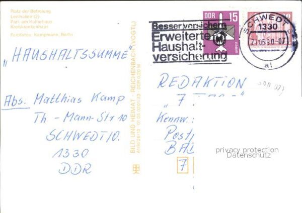 Schwedt Oder Paltz der Befreiung Leninallee Park Kul – Bild 2
