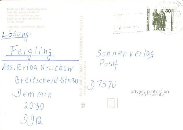 Demmin Mecklenburg Vorpommern Markt Bartholomäuskirche Springbrunnen – Bild 2
