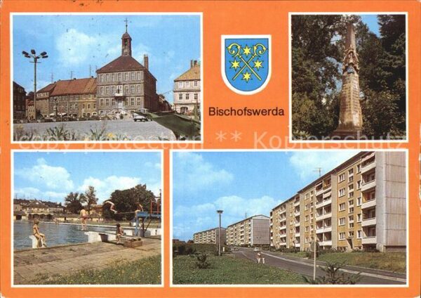 Bischofswerda Rathaus Postmeilensäule Freibad Neubaug