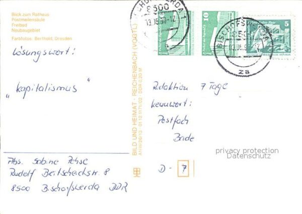 Bischofswerda Rathaus Postmeilensäule Freibad Neubaug – Bild 2