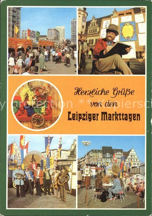 Leipzig Markttage Grußkarte Musikkapelle