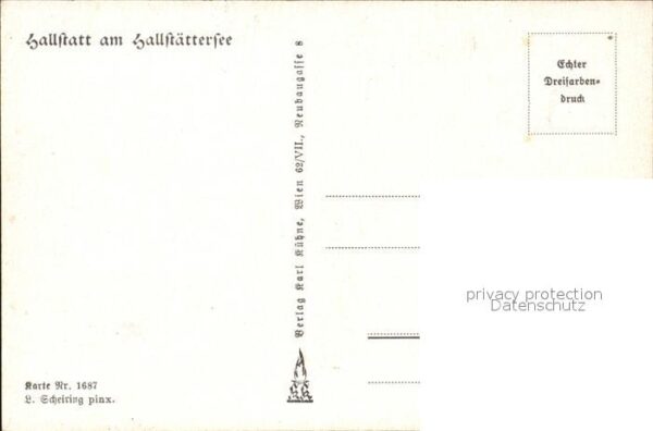 Hallstatt Austria Zeichnung mit See – Bild 2