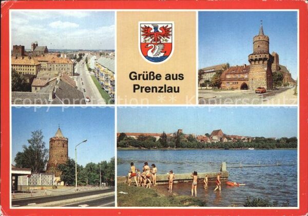 Prenzlau Blick vom Steintor Mitteltorturm Blindo